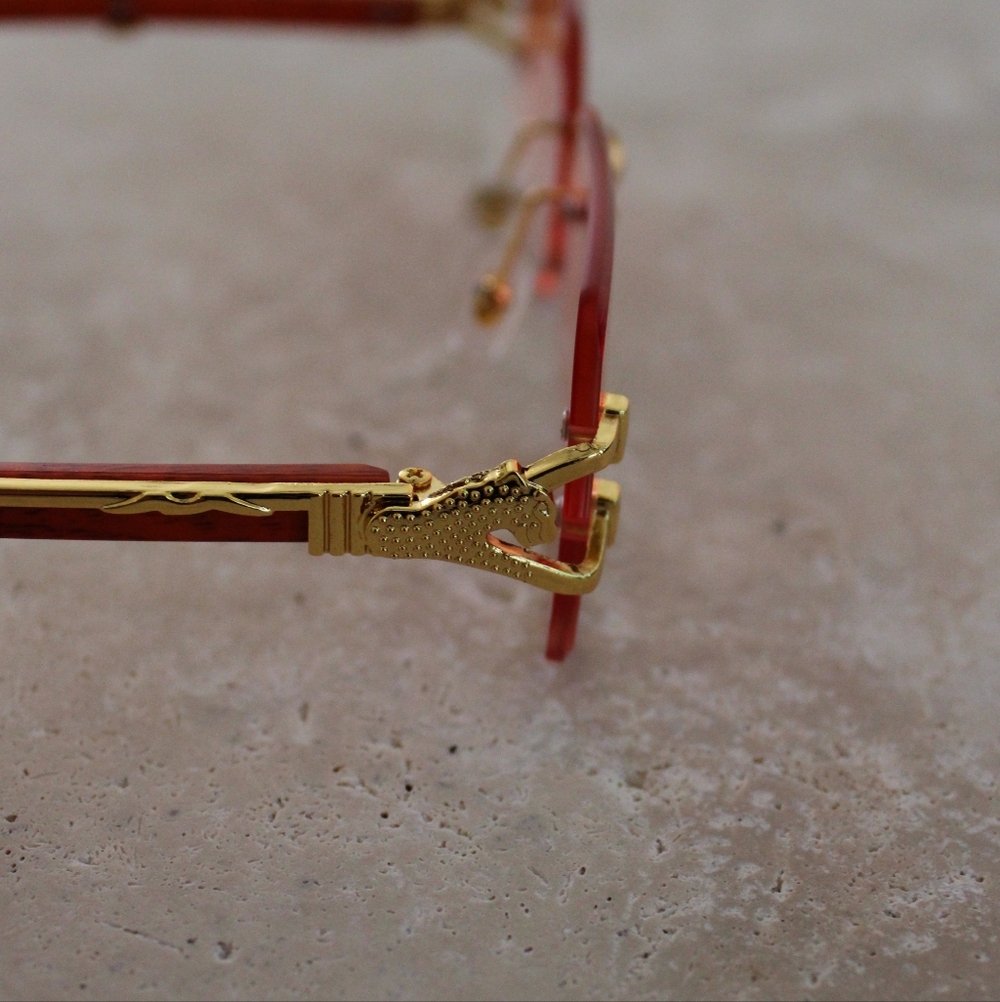 Cartier Rimless Redish Pink Gradient Sunglasses - Picture 13 of 13